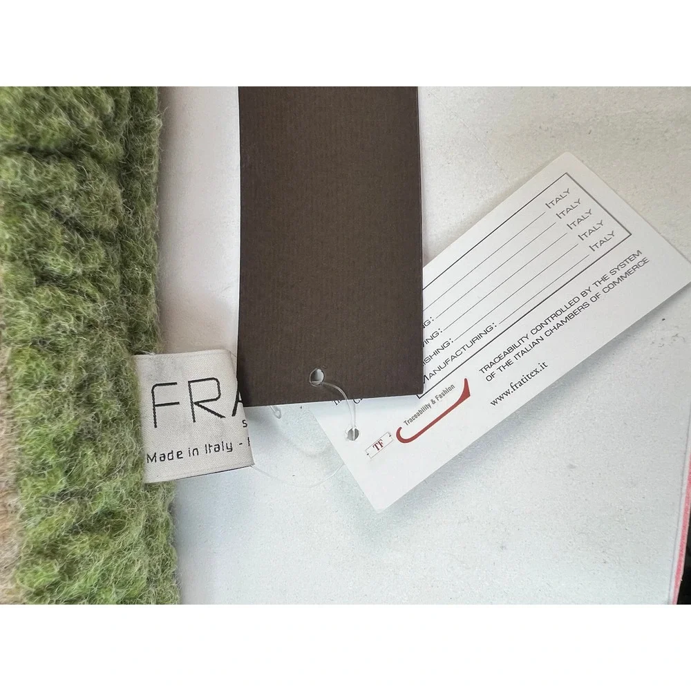 Frati Italy Floral Pillow Cover‎ Beige Pink Green Wool Accent Decor w/ Insert